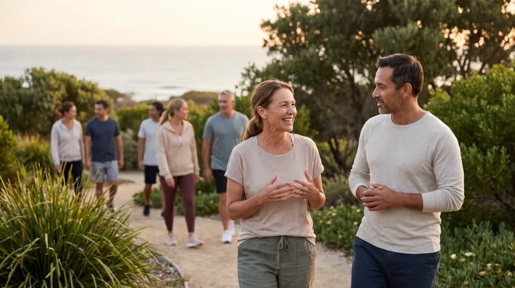 Overdose Awareness: Honoring Lives Lost and Fighting for Recovery 3 Adults walking together outdoors as part of a supportive recovery community.