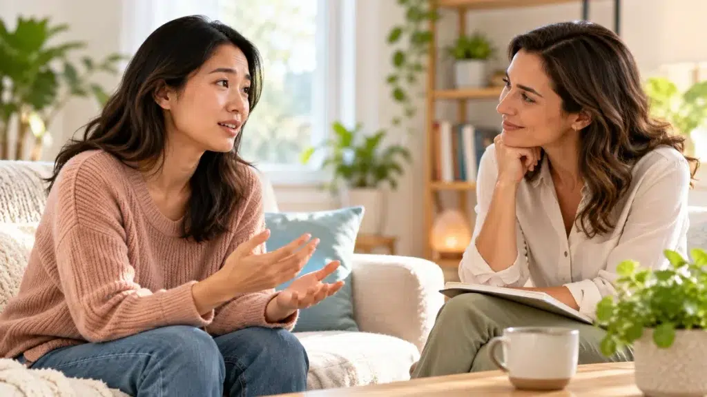 How to Cope With Anxiety: 4 Healthy Strategies That Can Help 3 anxiety support conversation