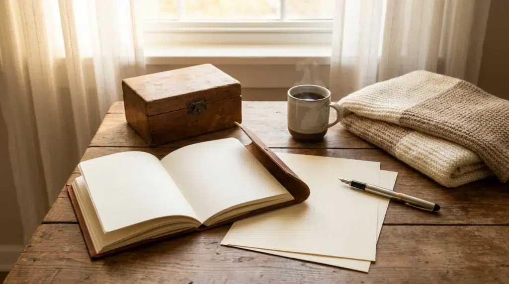 Inner Child Healing in Recovery: How Sobriety Can Help You Heal 3 Journal and childhood keepsake prepared for an inner child healing exercise