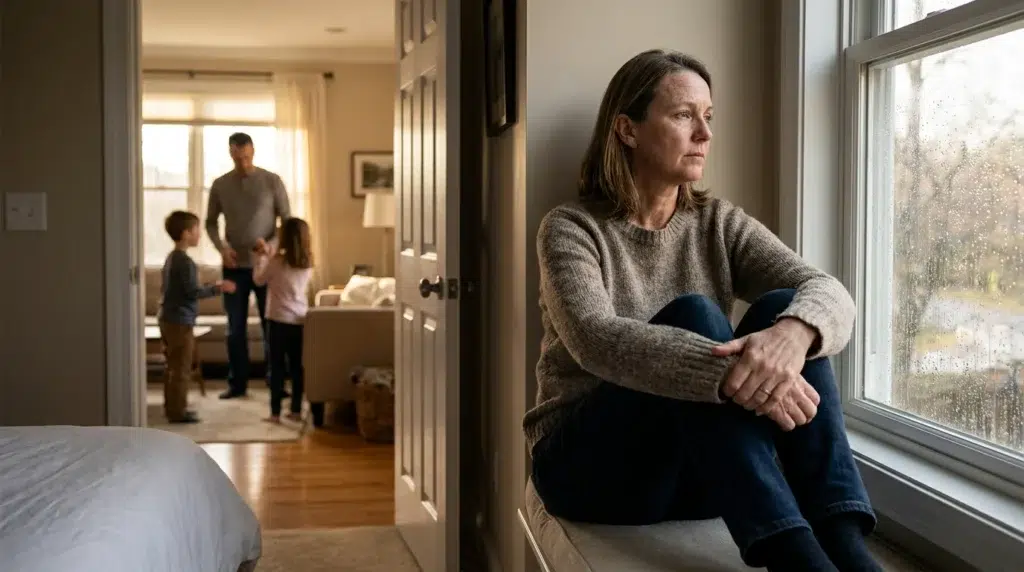 6 Common Family Roles in Addiction and How They Affect Recovery 2 Family member withdrawing alone while household activity continues nearby.